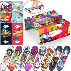 28 Pack Valentines Day Greeting Cards with Toys for Kids, Mini Fingerboard Valentine School Classroom Exchange Prizes for Students, Party Favors for Children's Birthday Gift (Finger Skateboards)