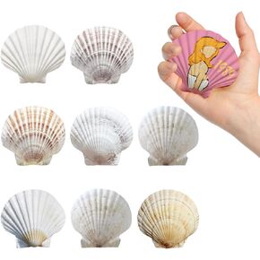 Natural Oyster Shells for Crafts 3" - 4" Seashells for Decorating, DIY Arts and Crafts for Wedding Arch,Backyard,Garden,Party House Wall,Dining Room Art Wall Decor, 8 PCS