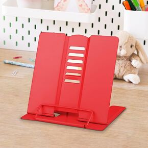 Honagu Small Book Stand Book Holder Metal Desk Stand for Reading Hands Free, Adjustable Cookbook Documents Holder, Portable for Music Books, Textbook, Recipe, Tablet, Ipad, Great Gifts (Light Blue)