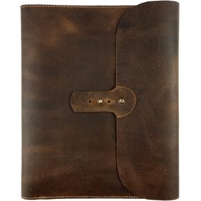 Moleskine Cover (8.5 x 11 in.) Executive Portfolio for Business, Personal Planner for Men & Women, Full Grain Leather, Handmade, Bourbon Brown