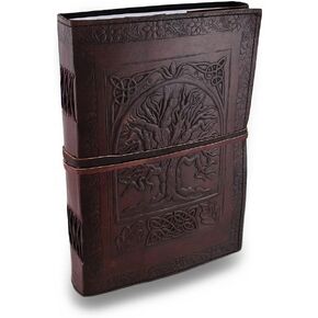 Handmade Vintage Tree of Life Antique Looking Genuine Leather Blank Book Bound Journal Diary Notebook Travel Book with Blank Unlined Pages to Write for Men Women