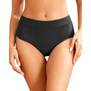 Tempt Me Women Mid Waist Bikini Bottoms - Full Coverage Bathing Suit Swim Bottom Swimsuit Swimwear