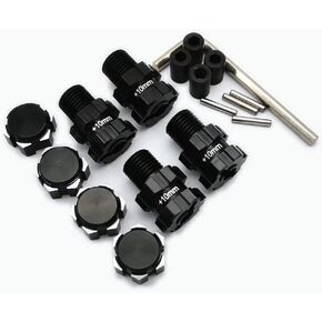 Splined Wheel Hex Hubs 17mm Widen 10mm for Traxxas 1/10 Maxx 8956 Aluminum Black 4pcs