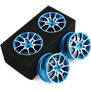1/10 RC On Road Drift Wheels Rims Hex 12mm Metal Rally Racing Hubs for 1:10 Scale Touring Street Car Tires Tyres Tamiya TT01 TT02 HSP 2S 3S Brushless HPI KYOSHO XV02 XV01 4PCS (Purple)