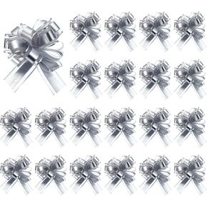 uxcell 20pcs Orange Pull Bows 6.3 Inches Wide Large Organza Ribbon Gift Bows for Gift Wrapping Gift Baskets Decor Wedding Parties Birthday Florist Packaging and Decoration