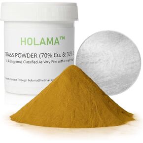 Brass Powder for Cold Casting Sculptures - High-Grade 320 Mesh for Inlay Work | Casting Powder Ideal for Home, Office Décor - 1lb with Anti-Oxidation Packaging(Cu-Zn Alloy) (Yellow-320 Mesh)