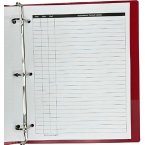 Activity Log Binder Inserts (50 Sheets, 8.5 X 11 Inches) 3-Hole Planner Time Tracker Forms to List an Appointment, Task or Contact. Work Tool to Track Time & Organize Office Productivity