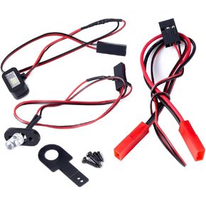 RCLIONS LED Headlights Taillight Front Rear Lamp White&Red Light Kit for LOSI Promoto-MX 1:4 Motorbikes Upgrades Parts