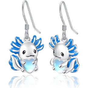 Dreamboat Cute Animal Dangle Earrings for Women 925 Sterling Silver Moonstone Hypoallergenic Cartoon Animal Hook Earring Christmas Birthday Jewelry Gifts for Sensitive Ear