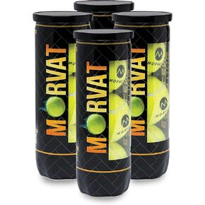 Morvat Professional Standard Sized Tennis Balls, Pressurized Extra Duty Yellow Felt Balls for Kids Adults & Dogs, Bulk Supply All Court Championship for Beginner & Advanced Practice Training