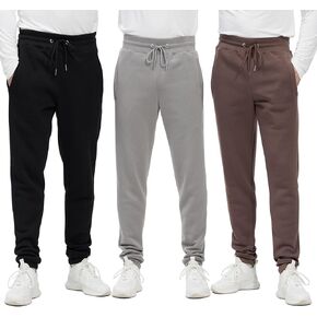 Mens Sweatpants with Pockets, 3 Pack Fleece Casual Jogger for Men Athletic Pants with Drawstring