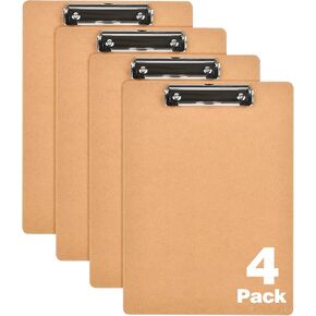 16 Pack Clipboards Letter Size 9" x 12.5" Eco-Friendly Wood Clip Boards Hardboard for A4 Paper Low Profile Clip for Office, School, Classroom Supplies, Hospital, Traveling, Party, Brown