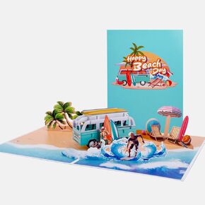 HEARTPOP Surfing Pop Up Card, Handmade 3D Greeting Card For All Occasion, Father's Day, Mother's day, Thinking of You, Sympathy, Anniversary, Birthday, Thank you