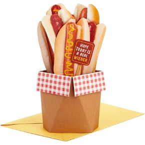 Hallmark Funny Pop Up Birthday Card (Hot Dog Bouquet) Paper Wonder Shoebox 3D Card