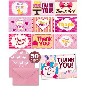 Thank You Cards Bulk with Envelopes, 50 Pack, 4x6 Blank Assorted Greeting Cards for Birthdays, Baby Showers, Small Business
