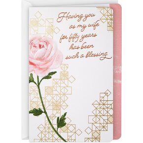 Hallmark Religious 50th Anniversary Card for Wife (Blessing)