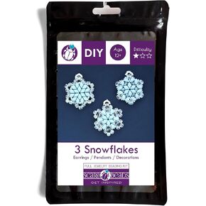 مجموعة خرز '3 ندفات ثلجية' حصرية: زينة عيد الميلاد للبالغين، 250 قطعة من خرز عيد الميلاد الأبيض لصنع المجوهرات والحرف اليدوية in Kuwait