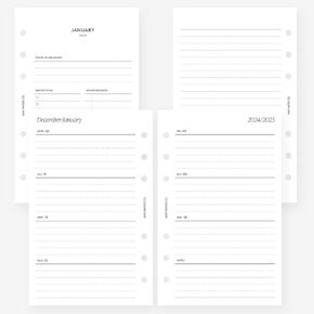 2025 Franklin Covey Compact Weekly Planner Insert (4.25" x 6.75") 6 ringed agendas (Weekly Horizontal Lined)