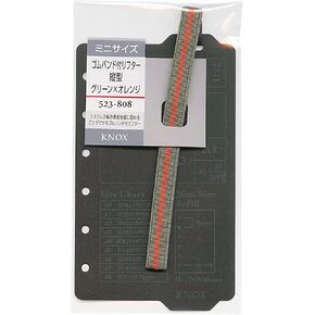 52380800 Personal Organizer, Refill, Lifter, Vertical Type, Elastic Band, Mini, Green x Orange