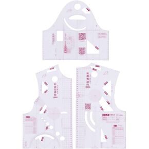1:3 Mini Doll Clothes Design Ruler, Drawing Template Tools Sewing Pattern Making Tools for A Doll, Perfect for School Student, Teaching