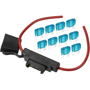 60A Maximum Blade Style Fuse 10 AWG Fuse Holder Waterproof 10 Gauge Fuse Holder Blade Style Inline Fuse Holder Metal Black