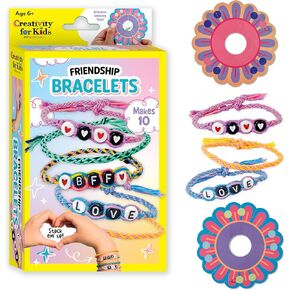 Creativity for Kids Best Friends Bracelets Mini Craft Kit: Create 10 Friendship Bracelets - Bracelet Making Kit for Girls, Jewelry Making Arts and Crafts, Kids Stocking Stuffer for Kids Ages 6-8+