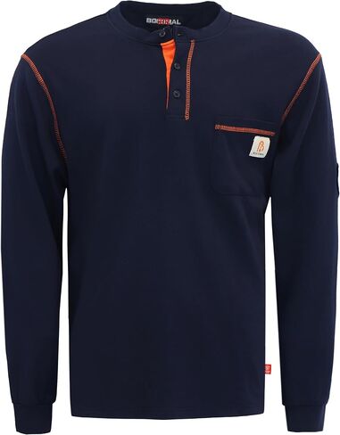 قمصان BOCOMAL FR قمصان مقاومة للهب FR T قميص NFPA2112/CAT2 7oz قمصان رجالية بأكمام طويلة مقاومة للحريق قمصان هينلي in Kuwait