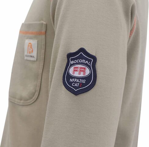 قمصان BOCOMAL FR قمصان مقاومة للهب FR T قميص NFPA2112/CAT2 7oz قمصان رجالية بأكمام طويلة مقاومة للحريق قمصان هينلي in Kuwait