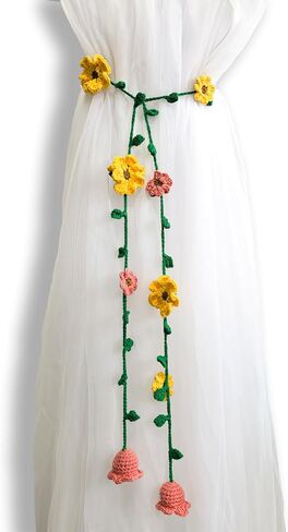 Crochet Kit for Beginners,Complete Crochet Starter kit for Adults with Step-by-Step Video Tutorial,Beginner Crochet Kit for Adults Kids Gift,Starter Easy Learn to Crochet Flower Curtain Tiebacks in Saudi Arabia