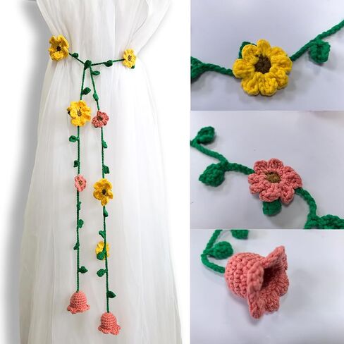 Crochet Kit for Beginners,Complete Crochet Starter kit for Adults with Step-by-Step Video Tutorial,Beginner Crochet Kit for Adults Kids Gift,Starter Easy Learn to Crochet Flower Curtain Tiebacks in Saudi Arabia