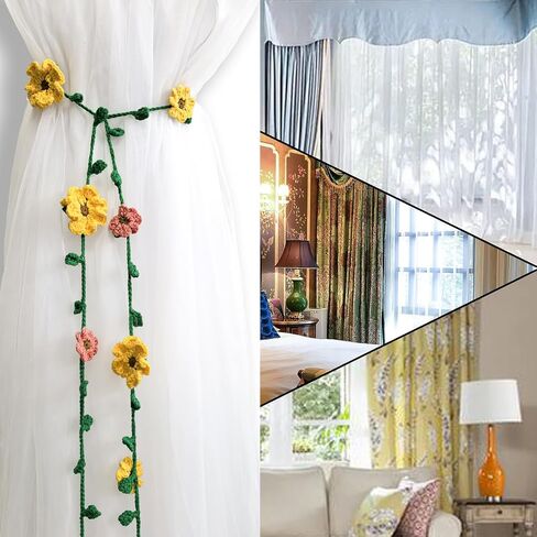Crochet Kit for Beginners,Complete Crochet Starter kit for Adults with Step-by-Step Video Tutorial,Beginner Crochet Kit for Adults Kids Gift,Starter Easy Learn to Crochet Flower Curtain Tiebacks in Saudi Arabia