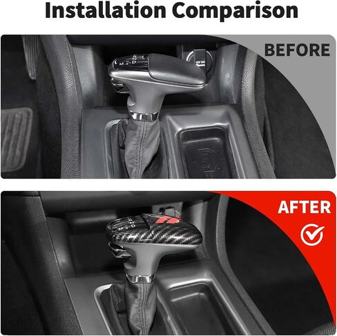JWWY Gear Shift Shifter Knobs Cover Trim for 2015-2024+ Dodge Challenger Charger 2018-2023 Durango Interior Accessories Red Carbon Fiber in Kuwait