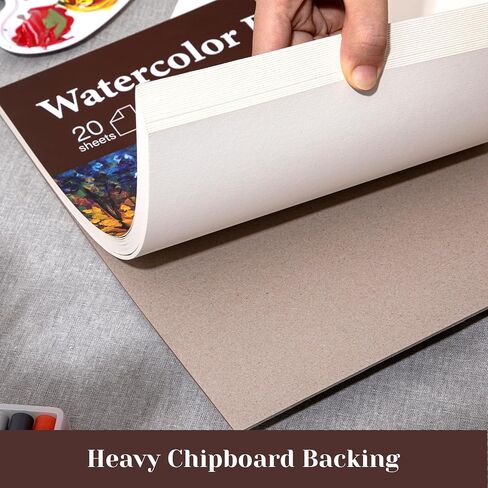 Yoment Watercolor Paper Pad 9"x12" Water Color Paper 40 Sheets 140lb/300gsm Thick Artist Paper for Painting Drawing Large Watercolor Sketchbook for Adults Kids Students Art Supplies(2 Pack) in Saudi Arabia