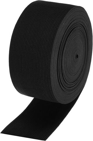 uxcell Elastic Band for Sewing 1-3/4 Inch x 14 Yard Flat Knit Elastic Spool Heavy Stretch High Elasticity for Wigs Pants DIY Projects, Black in Saudi Arabia