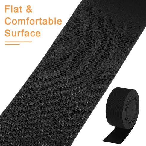 uxcell Elastic Band for Sewing 1-3/4 Inch x 14 Yard Flat Knit Elastic Spool Heavy Stretch High Elasticity for Wigs Pants DIY Projects, Black in Saudi Arabia