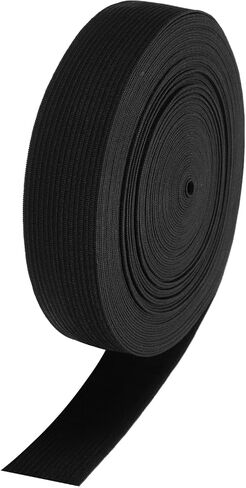 uxcell Elastic Band for Sewing 1-3/4 Inch x 14 Yard Flat Knit Elastic Spool Heavy Stretch High Elasticity for Wigs Pants DIY Projects, Black in Saudi Arabia