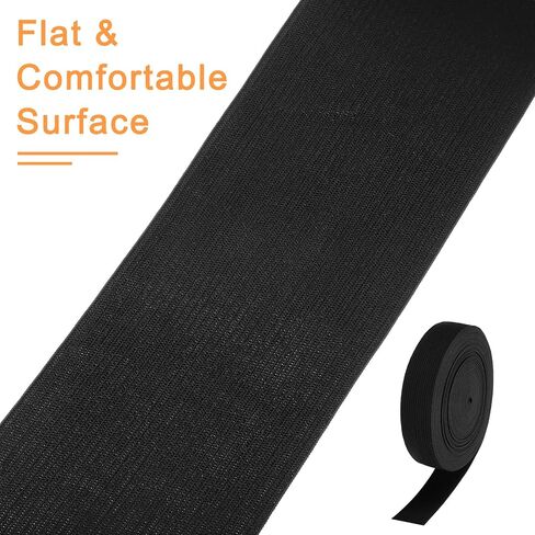 uxcell Elastic Band for Sewing 1-3/4 Inch x 14 Yard Flat Knit Elastic Spool Heavy Stretch High Elasticity for Wigs Pants DIY Projects, Black in Saudi Arabia