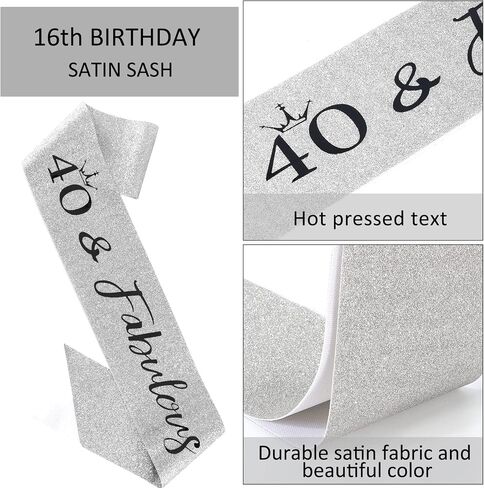 40th Birthday Sash & Rhinestone Crown Kit- Happy 40th Birthday Gifts Women 40th birthday decorations women (AB rose gold) in Kuwait