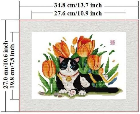 CROSSDECOR Cross Stitch Kit for Beginners Animal Patterns DIY Stamped Embroidery Set Counted Needlepoint Starter Kits Craft Supplies Handmade 14CT 2 Strands,No Frame in Saudi Arabia