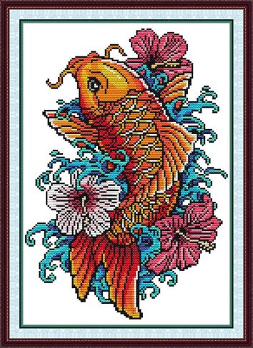 CROSSDECOR مجموعة غرز متقاطعة للمبتدئين، أنماط حيوانات، مجموعة تطريز مختومة يدويًا، مجموعة أدوات بداية بالإبرة، لوازم حرفية مصنوعة يدويًا 14 قيراط 2 خيوط، بدون إطار in Kuwait