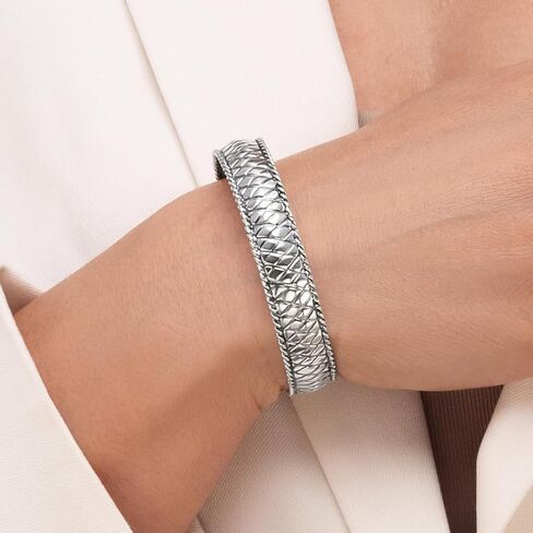 JEAN RACHEL JEWELRY سوار من الفضة الإسترليني عيار 925 للنساء - سوار مبطن بتصميم كلاسيكي - لا يسبب الحساسية، خالي من الرصاص والنيكل - مجموعة مصنوعة يدويًا in Kuwait