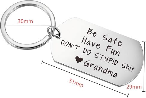 Aesnefe Funny Drive Safe Keychain for Teen from Mom Dad, First Car Key Chain, Be Safe Have Fun Don't Do Stupid Stuff in Saudi Arabia