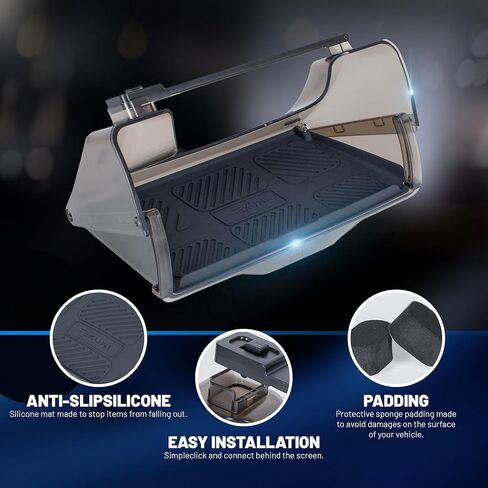 حزمة من 2 وحدة تخزين تسلا تحت الشاشة موديل Y موديل 3 2016-2024 وصينية لوحة القيادة تناسب موديل Y 2016-2024 وموديل 3 2016-2023، صينية تخزين مغناطيسية لتنظيم وحدة التحكم المركزية من تيسلا مع وسادة سيليكون مضادة للانزلاق in Saudi Arabia