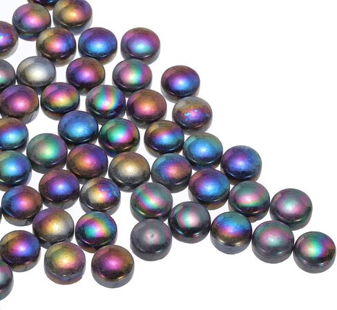 MECCANIXITY Ceramics Beads,70pcs Flat Ceramics Gemstone Black Iridescent 0.23lbs (0.47-0.87") Ceramics Marbles Pebbles for Vase Fillers Aquarium Decor DIY Craft in Saudi Arabia