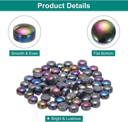 MECCANIXITY Ceramics Beads,70pcs Flat Ceramics Gemstone Black Iridescent 0.23lbs (0.47-0.87") Ceramics Marbles Pebbles for Vase Fillers Aquarium Decor DIY Craft in Saudi Arabia