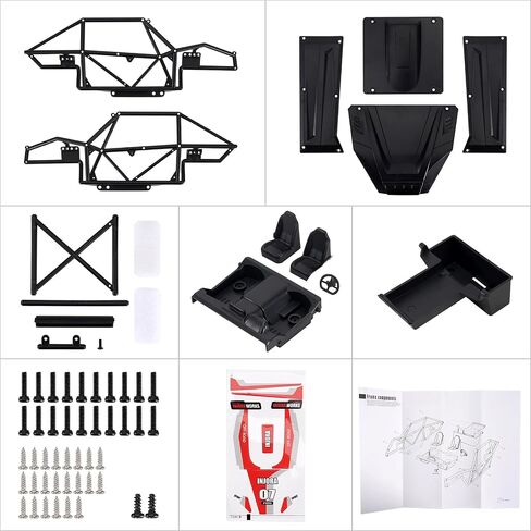 INJORA 61g Nylon Buggy Body Shell Chassis Kit for 1/18 RC Crawler TRX4M Upgrade(Black) in Saudi Arabia