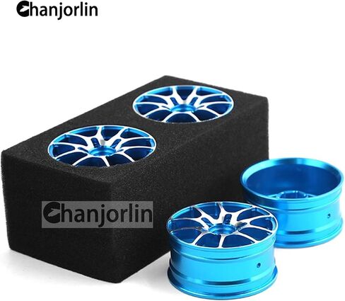 1/10 RC على الطريق الانجراف عجلات الحافات سداسية 12 مم محاور سباق رالي معدنية لإطارات السيارات في الشوارع بمقياس 1:10 إطارات Tamiya TT01 TT02 HSP 2S 3S بدون فرشاة HPI KYOSHO XV02 XV01 4 قطع (أزرق) in Kuwait