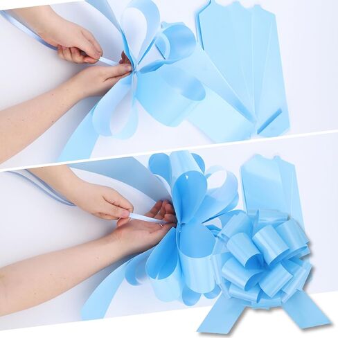 Large 12" Pull Bow, 2 Pcs Gift Bow for Present, Wrapping, Bikes, Appliances, Christmas, Parties, Decorations on Tables (Light Blue) in Kuwait