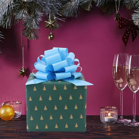 Large 12" Pull Bow, 2 Pcs Gift Bow for Present, Wrapping, Bikes, Appliances, Christmas, Parties, Decorations on Tables (Light Blue) in Kuwait