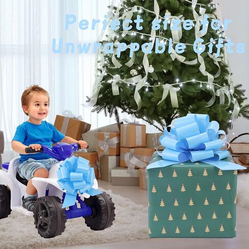 Large 12" Pull Bow, 2 Pcs Gift Bow for Present, Wrapping, Bikes, Appliances, Christmas, Parties, Decorations on Tables (Light Blue) in Kuwait